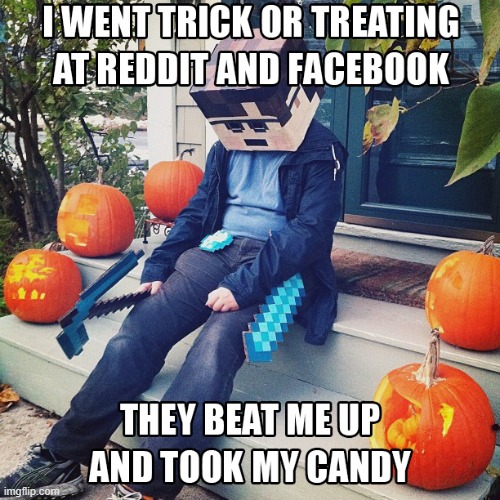 Flippers get no respect. Very late Halloween meme. | image tagged in memes,facebook,reddit,minecraft,halloween,candy | made w/ Imgflip meme maker