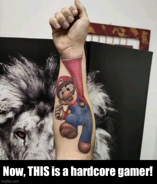Now, THIS is a hardcore gamer! | image tagged in funny memes,gaming | made w/ Imgflip meme maker