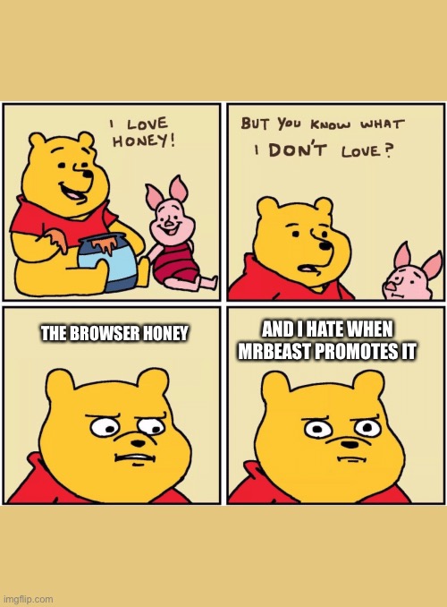 Honey | AND I HATE WHEN MRBEAST PROMOTES IT; THE BROWSER HONEY | image tagged in meme | made w/ Imgflip meme maker
