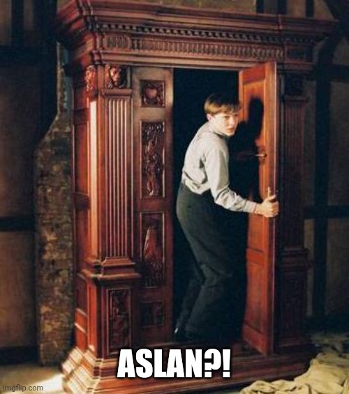 Narnia Guy | ASLAN?! | image tagged in narnia guy | made w/ Imgflip meme maker