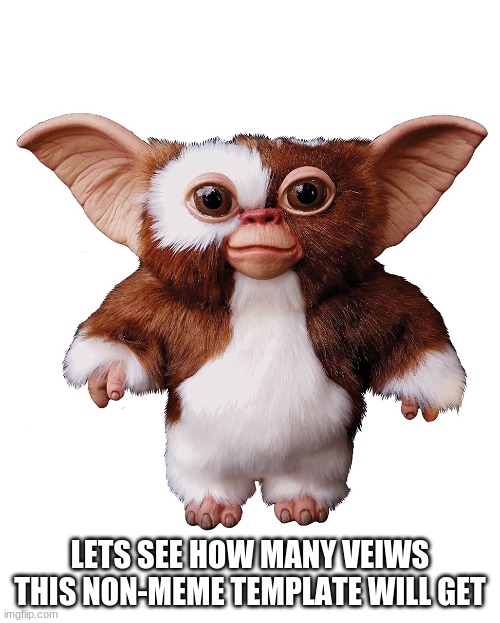gremlin | LETS SEE HOW MANY VEIWS THIS NON-MEME TEMPLATE WILL GET | image tagged in gremlin | made w/ Imgflip meme maker