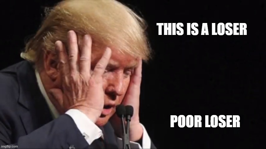 The Only Fraud Is Trump | THIS IS A LOSER; POOR LOSER | image tagged in no voter fraud,liar,cheat,conman,loser,biden won fair and square | made w/ Imgflip meme maker