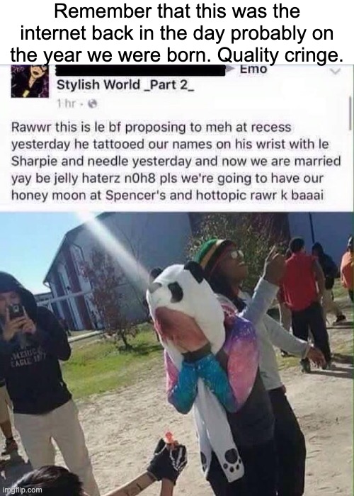 Remember that this was the internet back in the day probably on the year we were born. Quality cringe. | made w/ Imgflip meme maker