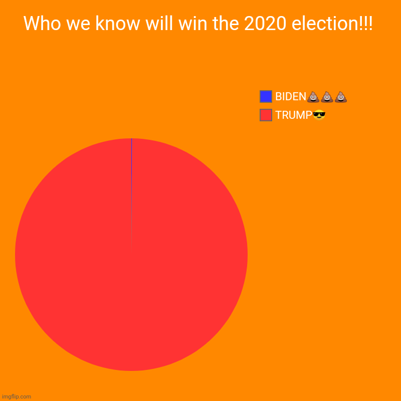 Who we know will win the 2020 election!!! | TRUMP?, BIDEN??? | image tagged in charts,pie charts | made w/ Imgflip chart maker