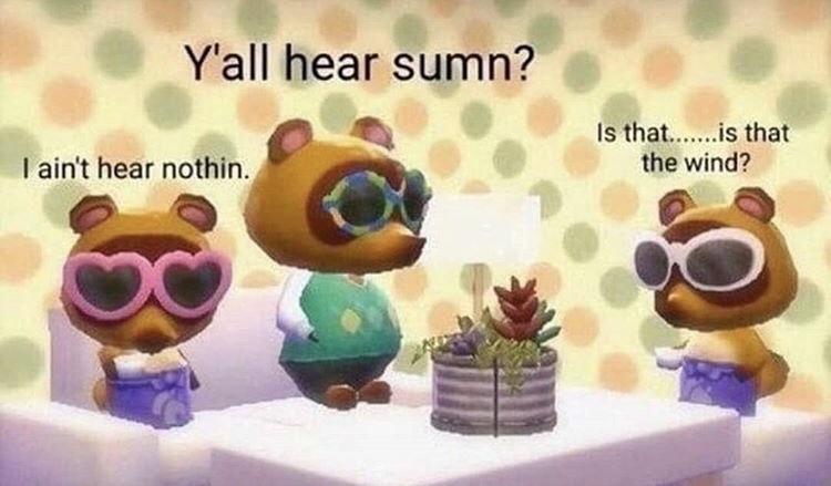 Animal Crossing y'all hear sumn? Blank Meme Template