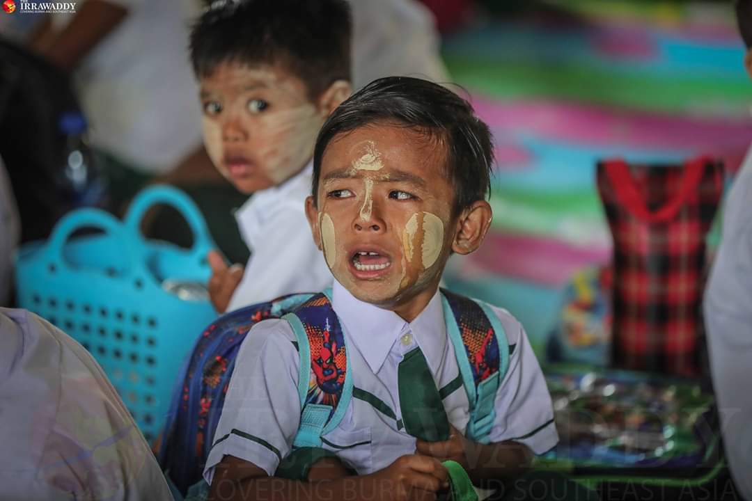 High Quality A Kid Crying in Kindergarten Blank Meme Template