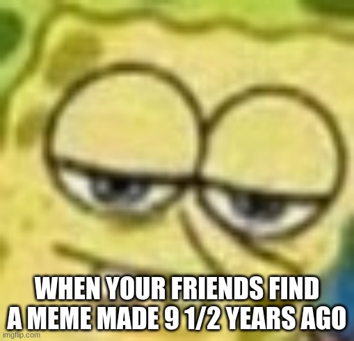 this is accually a image thai i made so please dont repost this | WHEN YOUR FRIENDS FIND A MEME MADE 9 1/2 YEARS AGO | image tagged in my own image | made w/ Imgflip meme maker