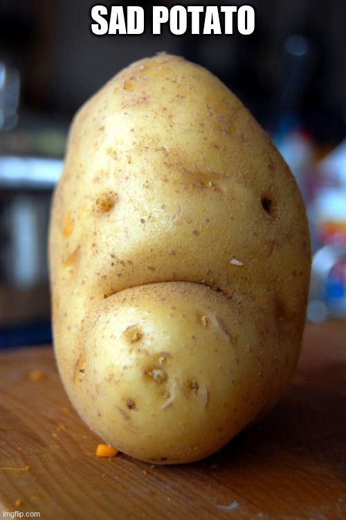 Please help Sad Potato | SAD POTATO | image tagged in memes,funny,funny memes,laugh,sad,potato | made w/ Imgflip meme maker