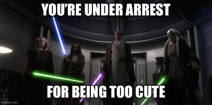 You Are Under Arrest | YOU’RE UNDER ARREST FOR BEING TOO CUTE | image tagged in you are under arrest | made w/ Imgflip meme maker