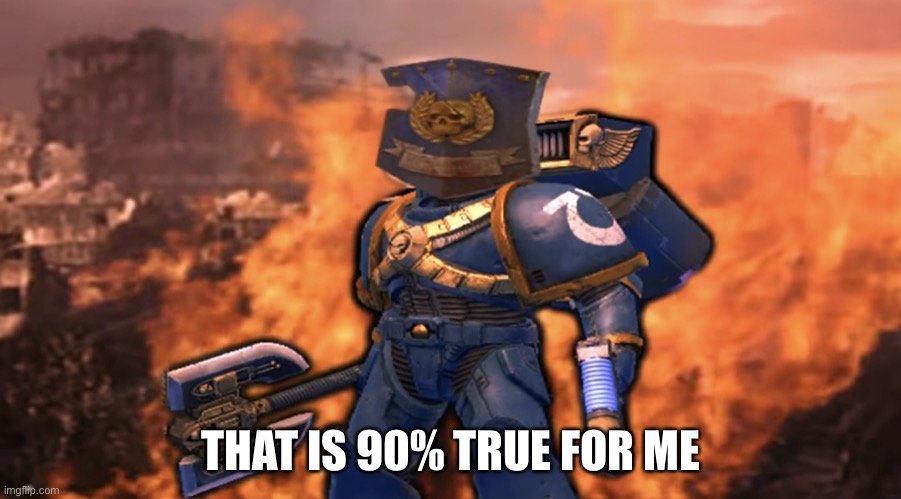 Shield Marine | THAT IS 90% TRUE FOR ME | image tagged in shield marine | made w/ Imgflip meme maker