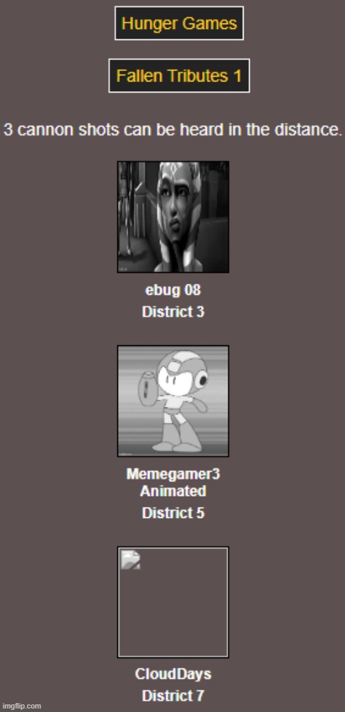 F in the chat (Bloodbath/Day 1) | image tagged in hunger games | made w/ Imgflip meme maker
