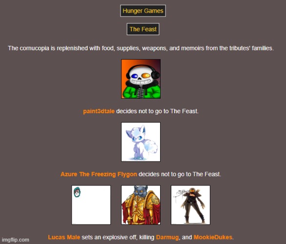 The Feast | image tagged in hunger games | made w/ Imgflip meme maker