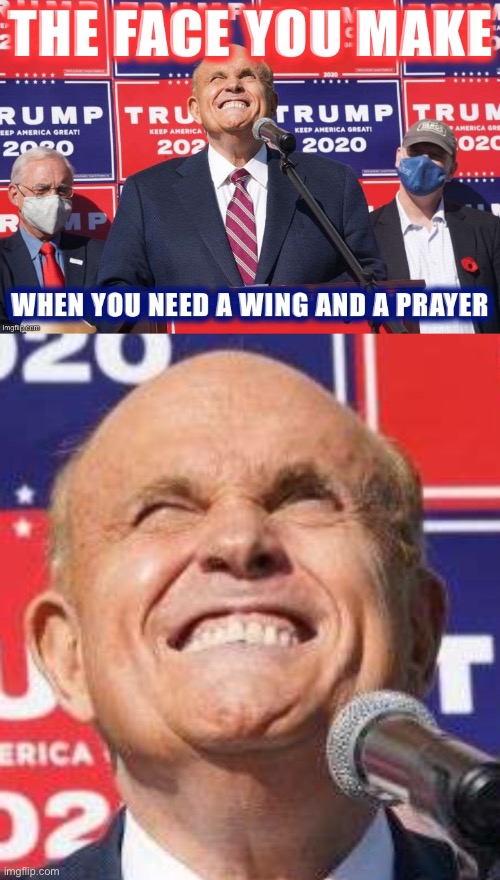 How about that one | image tagged in rudy giuliani four seasons cringe,rudy giuliani,giuliani,voter fraud,cringe,cringe worthy | made w/ Imgflip meme maker