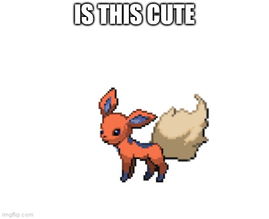 Flareceon | IS THIS CUTE | image tagged in flareon x glaceon | made w/ Imgflip meme maker