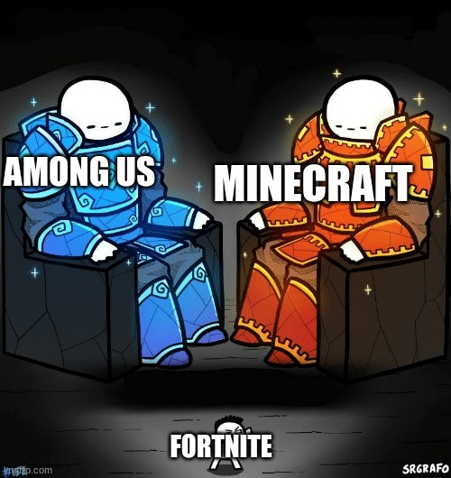 who agrees | AMONG US; MINECRAFT; FORTNITE | image tagged in srgrafo 152 | made w/ Imgflip meme maker