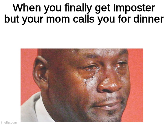 o_o | When you finally get Imposter but your mom calls you for dinner | image tagged in lolololo | made w/ Imgflip meme maker