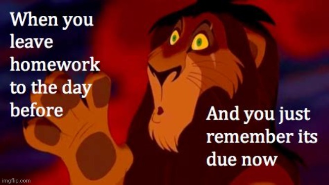 This is a Scar meme *BA DUM TSSS* | image tagged in scar,lion king,homework | made w/ Imgflip meme maker