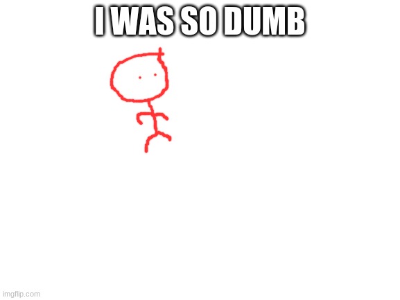 Blank White Template | I WAS SO DUMB | image tagged in blank white template | made w/ Imgflip meme maker