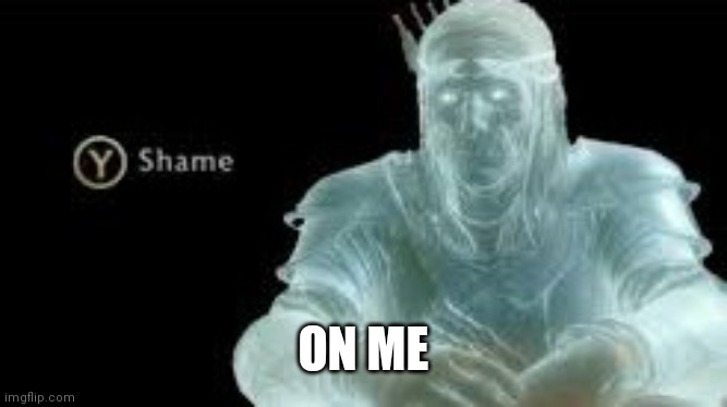 Y (Shame) | ON ME | image tagged in y shame | made w/ Imgflip meme maker