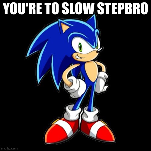 Bro |  YOU'RE TO SLOW STEPBRO | image tagged in memes,you're too slow sonic | made w/ Imgflip meme maker