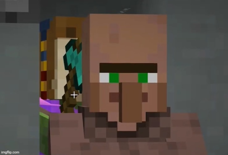Villager with zombie behind it. | image tagged in villager with zombie behind it,minecraft | made w/ Imgflip meme maker