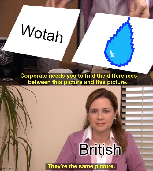 That accent is dope | Wotah; British | image tagged in memes,they're the same picture | made w/ Imgflip meme maker