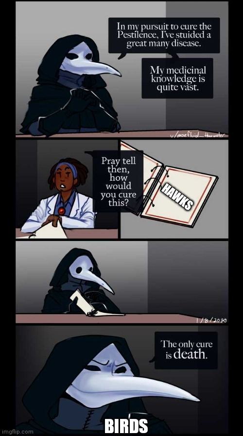 Scp-49 The only cure is death | HAWKS; BIRDS | image tagged in scp-49 the only cure is death | made w/ Imgflip meme maker