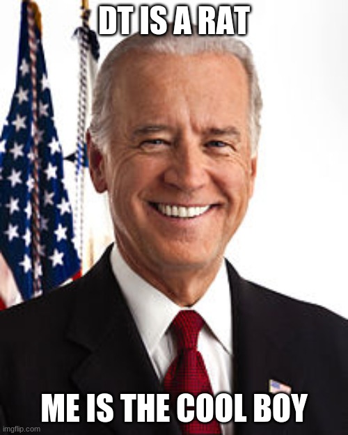 Joe Biden | DT IS A RAT; ME IS THE COOL BOY | image tagged in memes,joe biden | made w/ Imgflip meme maker