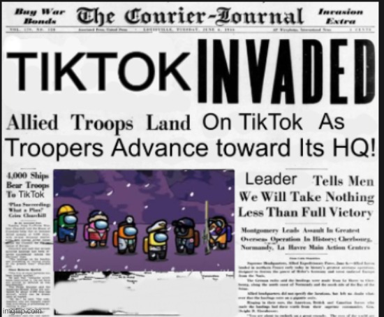 This is WAR! | image tagged in tiktok,sucks | made w/ Imgflip meme maker