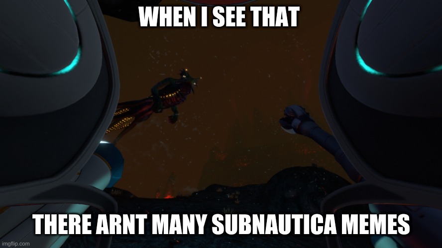 subnautica leviathan class | WHEN I SEE THAT; THERE ARNT MANY SUBNAUTICA MEMES | image tagged in subnautica leviathan class | made w/ Imgflip meme maker