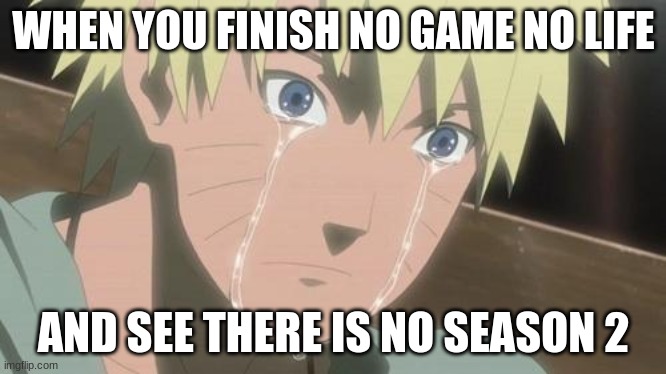 Where is Season 2? | WHEN YOU FINISH NO GAME NO LIFE; AND SEE THERE IS NO SEASON 2 | image tagged in finishing anime | made w/ Imgflip meme maker