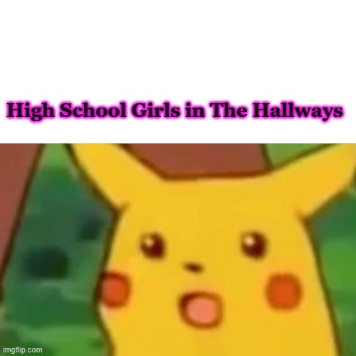 Use your imagination | High School Girls in The Hallways | image tagged in memes,surprised pikachu | made w/ Imgflip meme maker