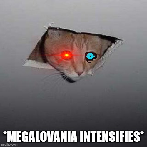 Not sure why I made this | *MEGALOVANIA INTENSIFIES* | image tagged in memes,ceiling cat | made w/ Imgflip meme maker