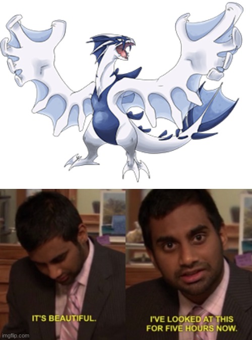 MEGA LUGIA. | image tagged in blank white template,i've looked at this for 5 hours now | made w/ Imgflip meme maker