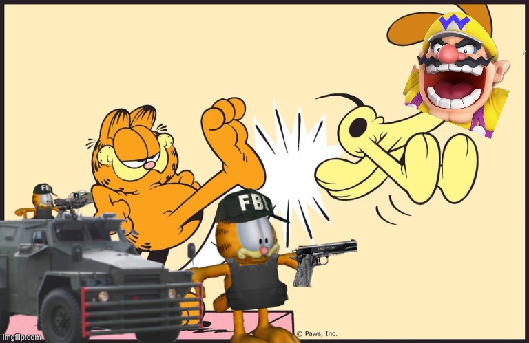 Wario dies from the Garf troops after praying to a muffin.mp3 | image tagged in wario dies,muffin cult,wario,garfield,memes | made w/ Imgflip meme maker
