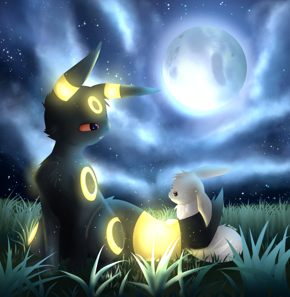 Umbreon with a rabbit Blank Meme Template
