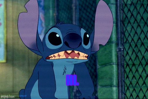 Hi | HI. | image tagged in stich | made w/ Imgflip meme maker