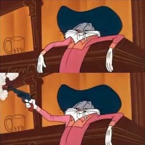 bugs bunny shooting gun in bar Blank Meme Template