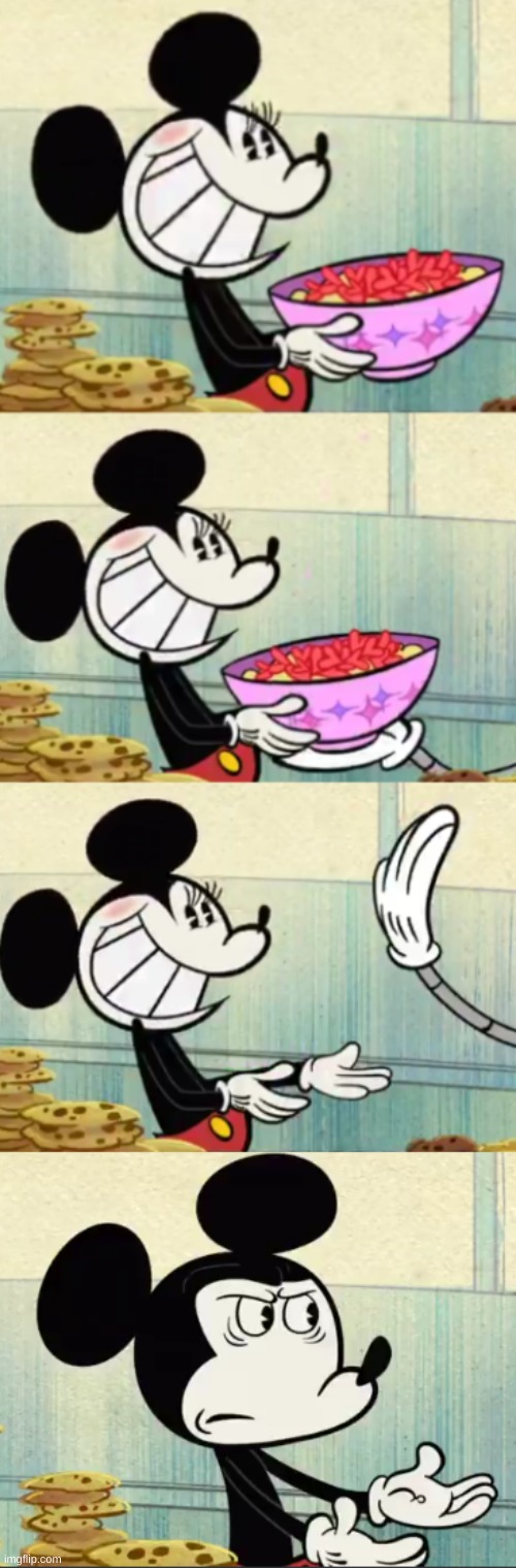 Somebody caption this please XD | image tagged in funny,pissed off,mickey mouse | made w/ Imgflip meme maker