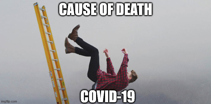 CAUSE OF DEATH; COVID-19 | image tagged in covid-19 | made w/ Imgflip meme maker