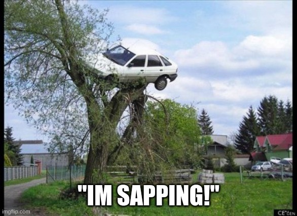Secure Parking Meme | "IM SAPPING!" | image tagged in memes,secure parking | made w/ Imgflip meme maker
