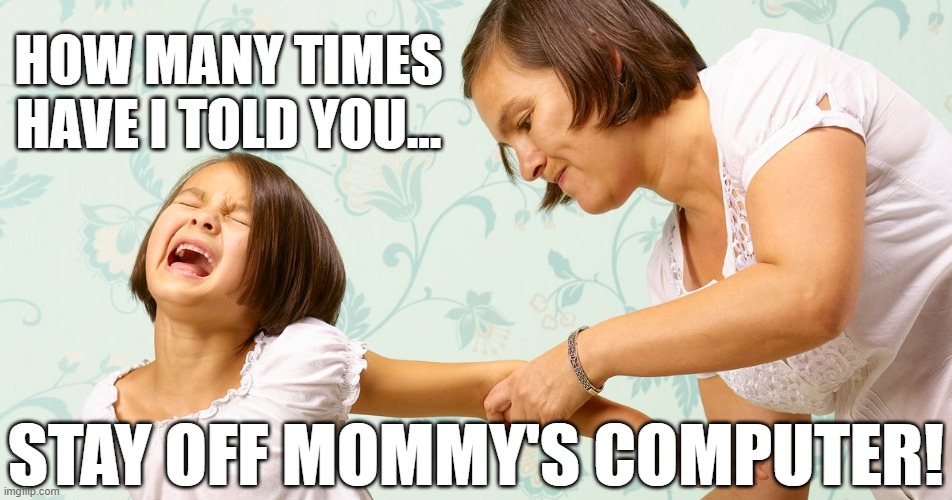 HOW MANY TIMES HAVE I TOLD YOU... STAY OFF MOMMY'S COMPUTER! | made w/ Imgflip meme maker