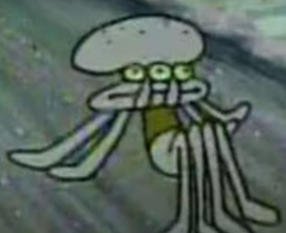 High Quality distorted squidward Blank Meme Template