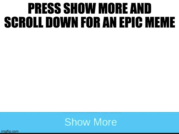 Epic meme | PRESS SHOW MORE AND SCROLL DOWN FOR AN EPIC MEME | image tagged in funny,epic,awesome,troll | made w/ Imgflip meme maker