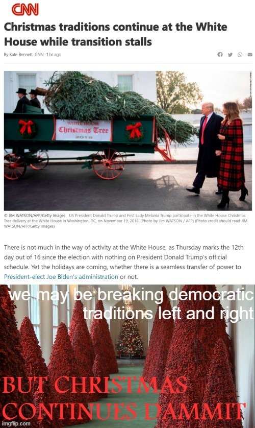 good to hear they're still observing paganesque rituals even as they burn down our country in every other respect | image tagged in christmas,merry christmas,election 2020,trump is an asshole,democracy,trump is a moron | made w/ Imgflip meme maker