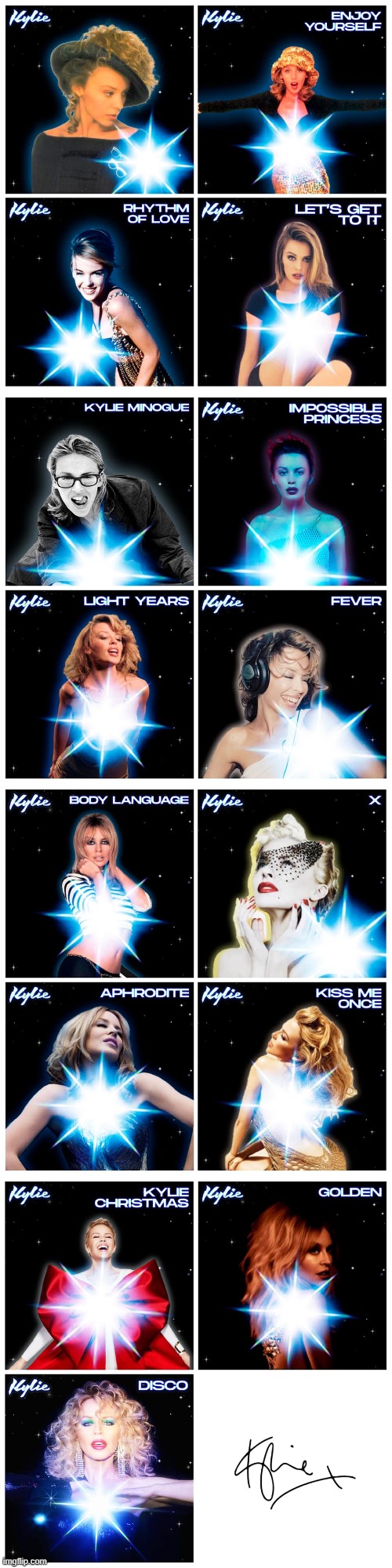 [What if every album were Disco? Now we know] | image tagged in kylie disco covers 1,kylie disco covers 2,kylie disco covers 3,kylie disco covers 4,disco,pop music | made w/ Imgflip meme maker