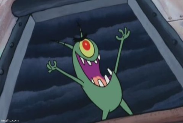 Plankton evil laugh | image tagged in plankton evil laugh | made w/ Imgflip meme maker