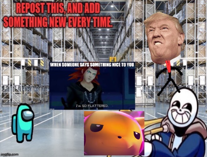 i added the pikachu | image tagged in pikachu,among us,sans,repost,donald trump | made w/ Imgflip meme maker