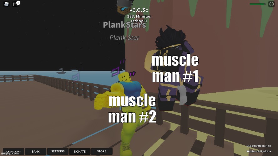 muscle men | muscle man #1; muscle man #2 | image tagged in muscles,roblox meme | made w/ Imgflip meme maker