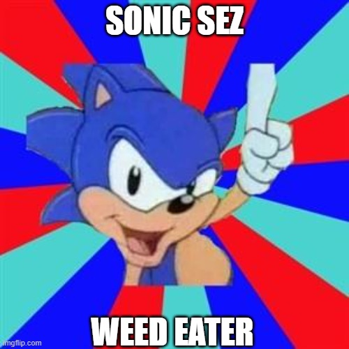 Sonic sez | SONIC SEZ; WEED EATER | image tagged in sonic sez | made w/ Imgflip meme maker